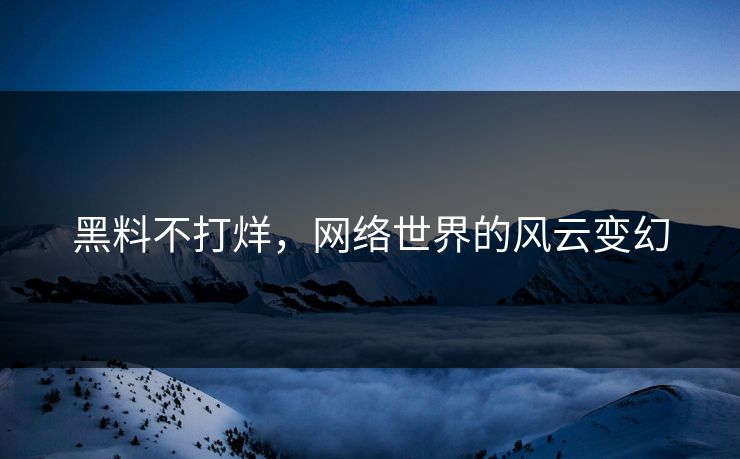 黑料不打烊，网络世界的风云变幻