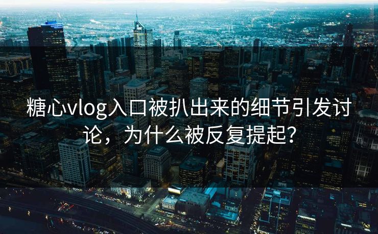 糖心vlog入口被扒出来的细节引发讨论，为什么被反复提起？